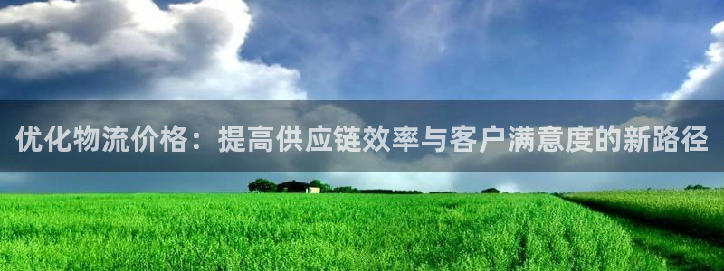 ,优游国际注册网页：优化物流价格：提
